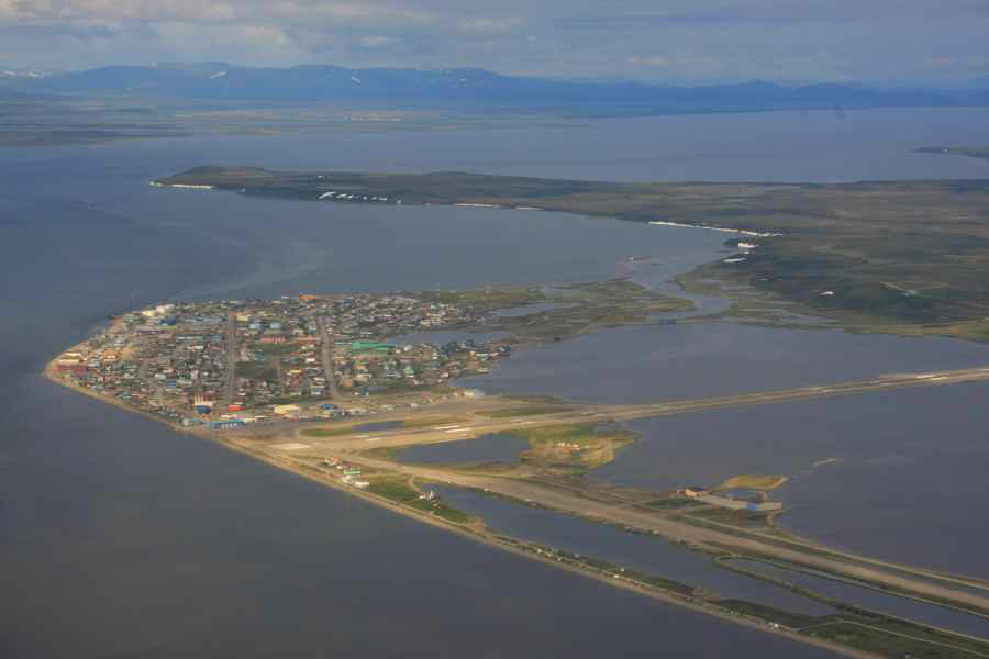 Kotzebue, Alaska -from air- (just above the Arctic Circle)