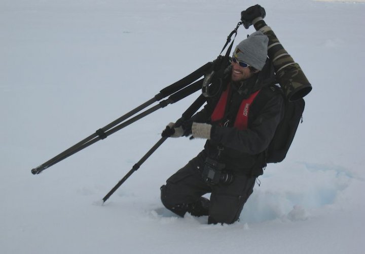 Christopher in Antartica photographing
