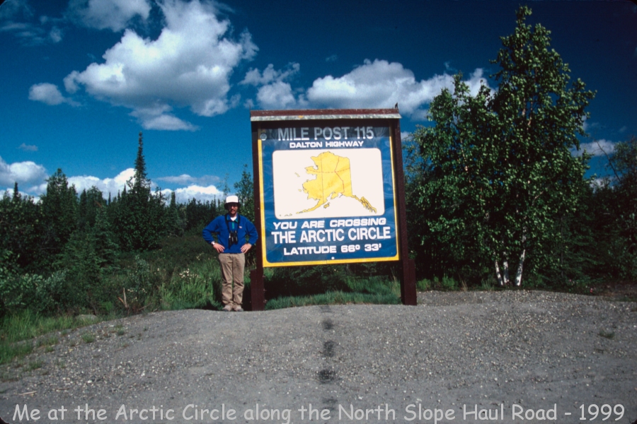 At the Arctic Circle latitude north of Fairbanks along the North Slope Haul Road on the way up to the Arctic Ocean - 1999