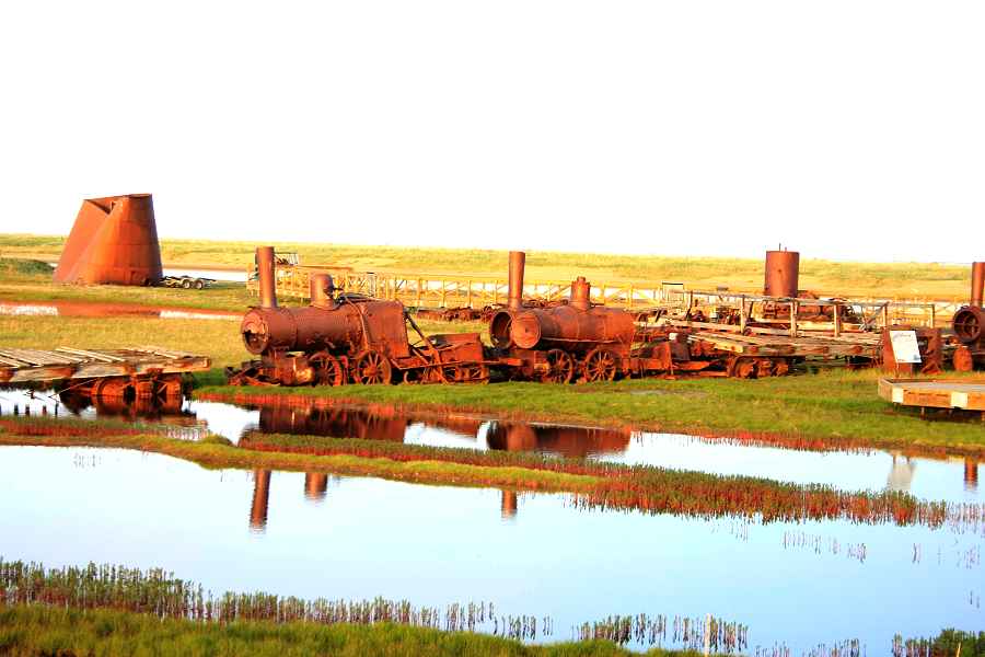 Rusting old Gold Train out Council Road (Nome, Alaska)